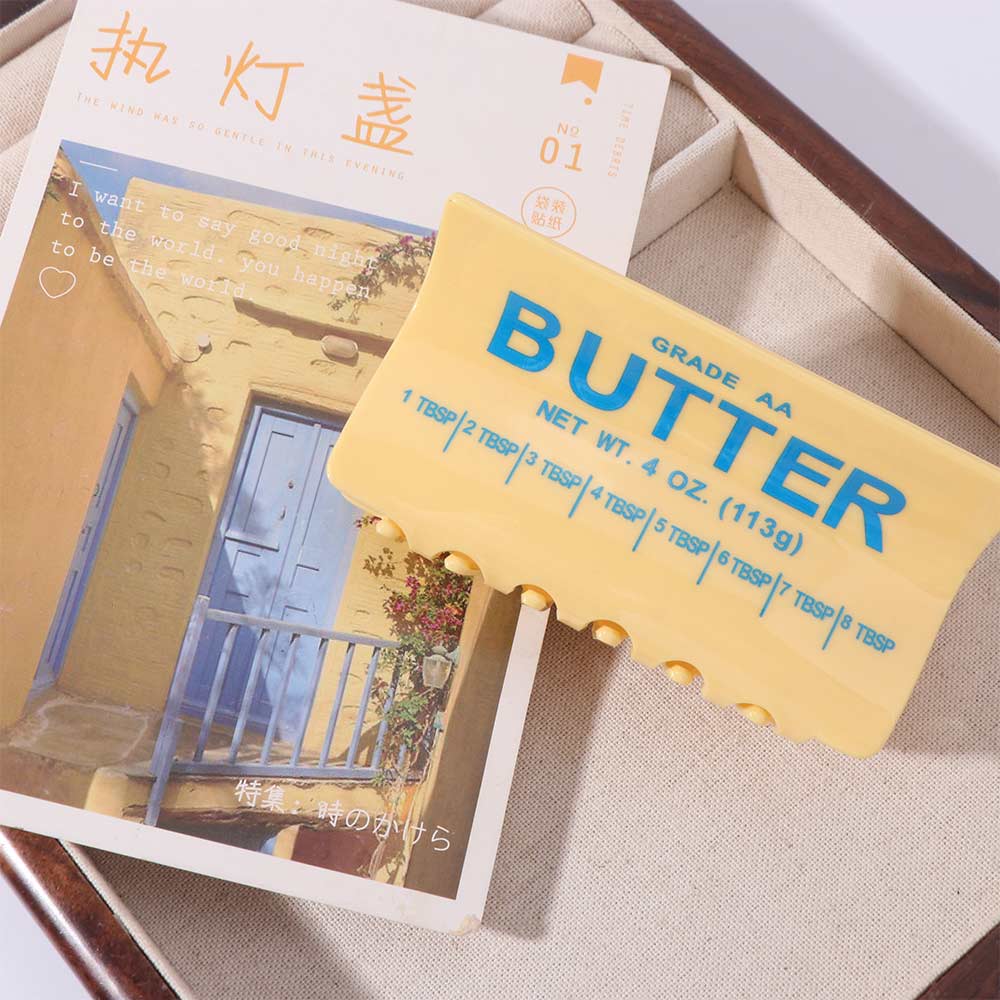 Cute Acrylic Hair Claw Non-Slip Food Design Hair Clip Gift Butter Shark Clip Party