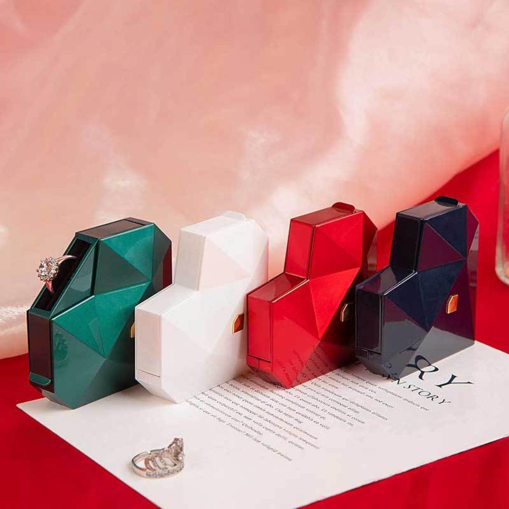 Elegant Proposal Ring Box Waterproof Auto Pop Up Jewelry Box Heart Ring Box Engagement