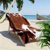 Rustic Cowhide Style Print Beach Towel, Large Soft Quick Dry Towel for Beach Camping Swimming