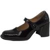 Patent Leather Mary Jane Shoes for Women 2024 Autumn Chunky High Ankle Strap Pumps Woman Thick Bottom Wedding Formal Dress Shoes