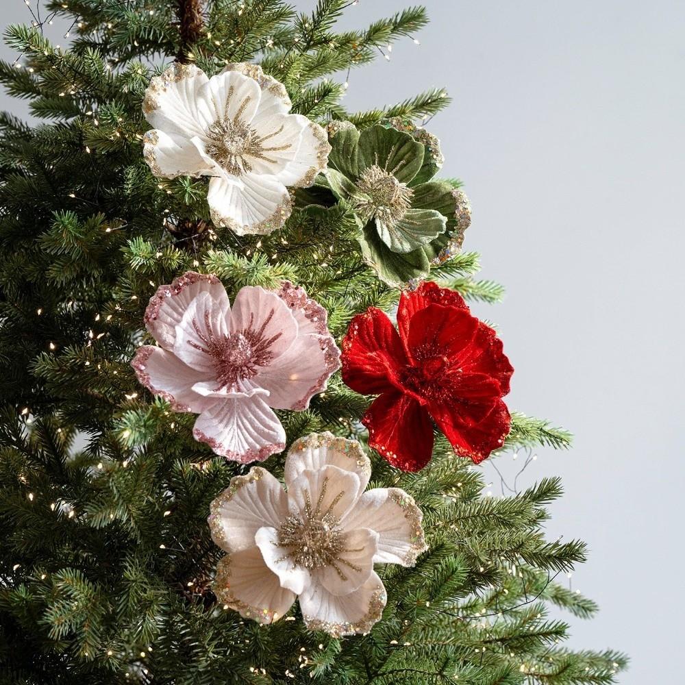 Sequins Glitter Christmas Flower Sparkling Xmas Floral Pick Accessory Party