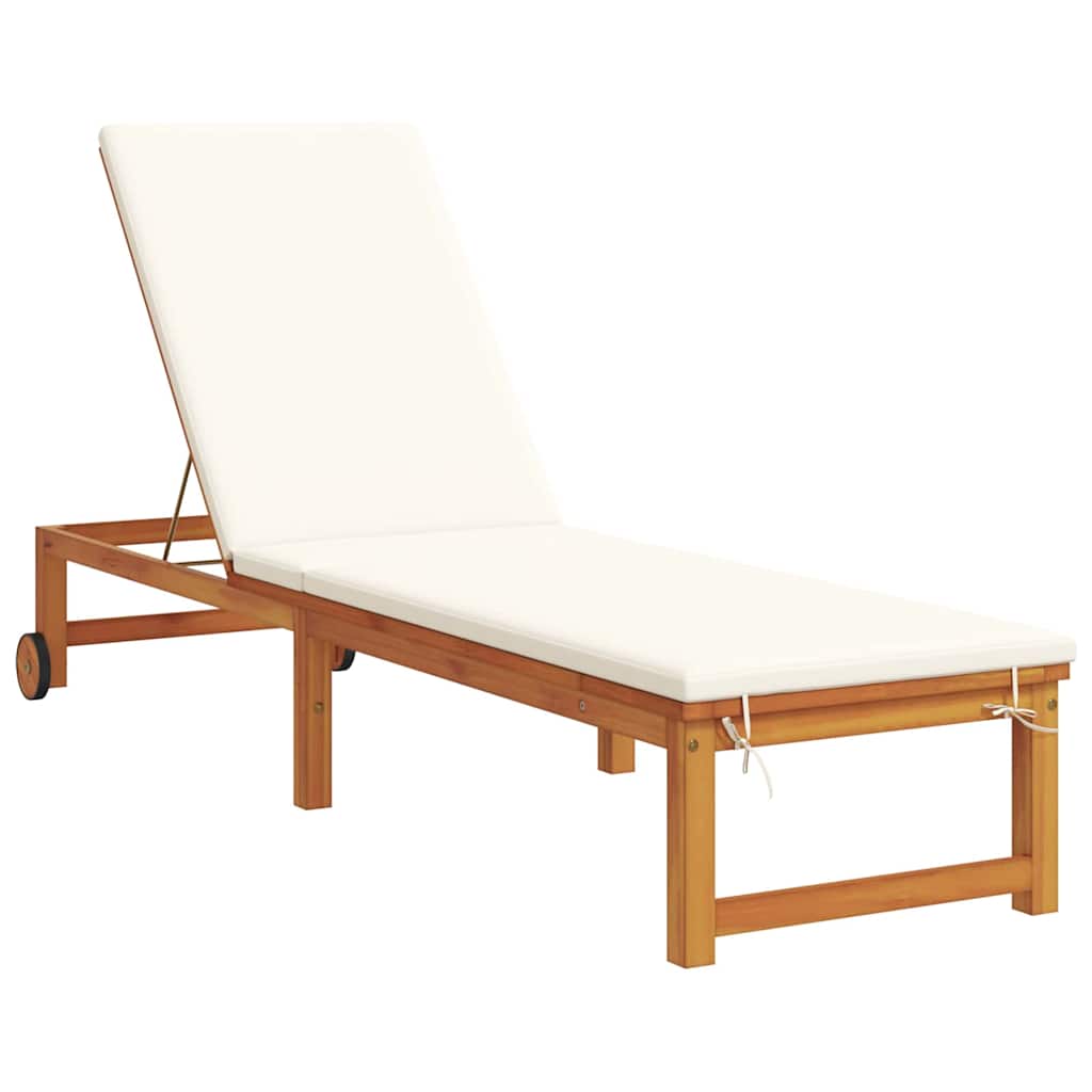 Sun Lounger 2 pcs Brown 202 x 53 x 89 cm Solid Acacia Wood