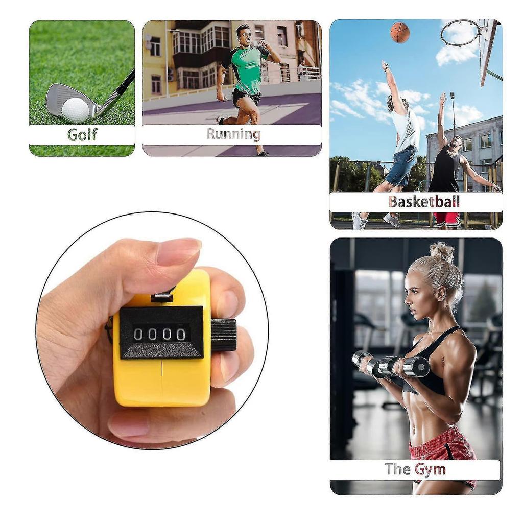 4 Pcs Handheld Tally Counter Manual Digital Clicker Mechanical Palm Pitch 4-digit Number Click Counter, Random Color