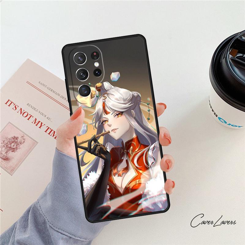 Чехол для телефона Genshin Impact Нин Гуан Для Samsung Galaxy S24 S25 S23 S22 Ultra Note 10 20 Plus S20 S21 FE