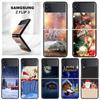 Противоударный чехол для Samsung Galaxy Z Flip 4 3 5G Funda ZFlip4, черный жесткий чехол ZFlip3 zflip4 Fundas, чехол с Рождеством