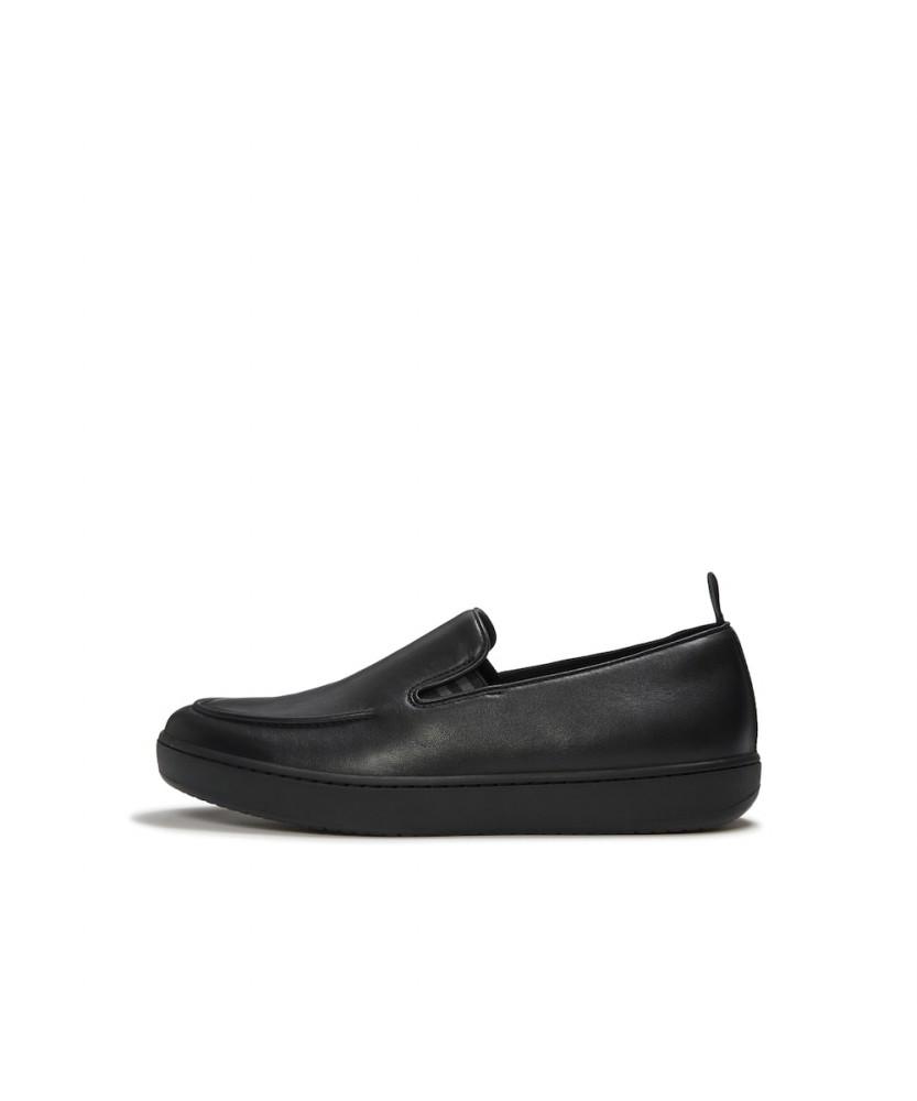 Мужские лоферы Fitflop Craft-Q из кожи, с вырезом на подъеме - Полностью черные (Ft61K1L055)