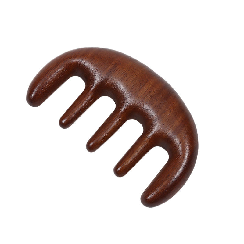 2025 Новый Массажная расческа Массажер для головы Сандаловое дерево Пять зубцов Кит Скребок для кожи головы и тела