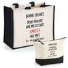 Coffret Cabas &amp; Trousse - PLANETEE - Amélia - Jute &amp; Coton - Personnalisé Prénom - Fabriqué En France