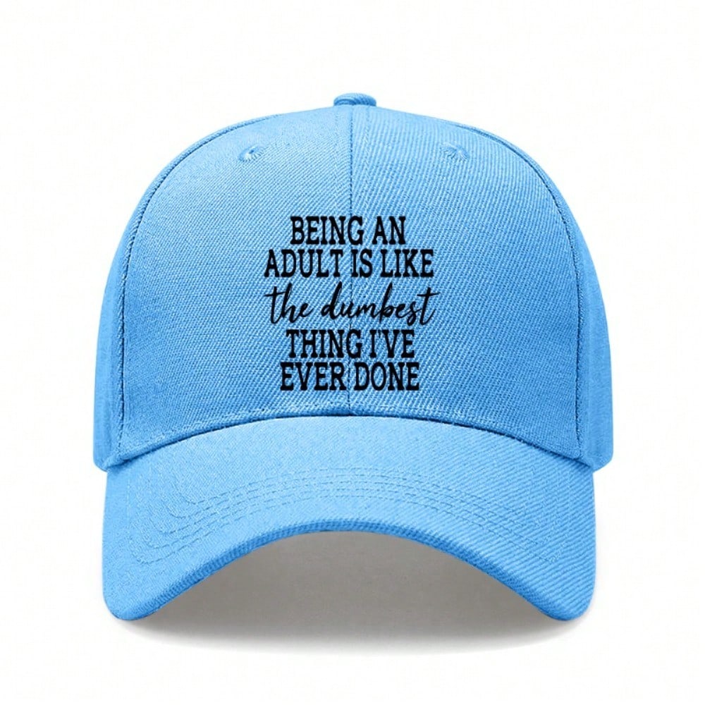 Funny Adult Baseball Cap, printed with funny words. Polyester, adjustable & breathable. Unisex casual hat for outdoor sports.
