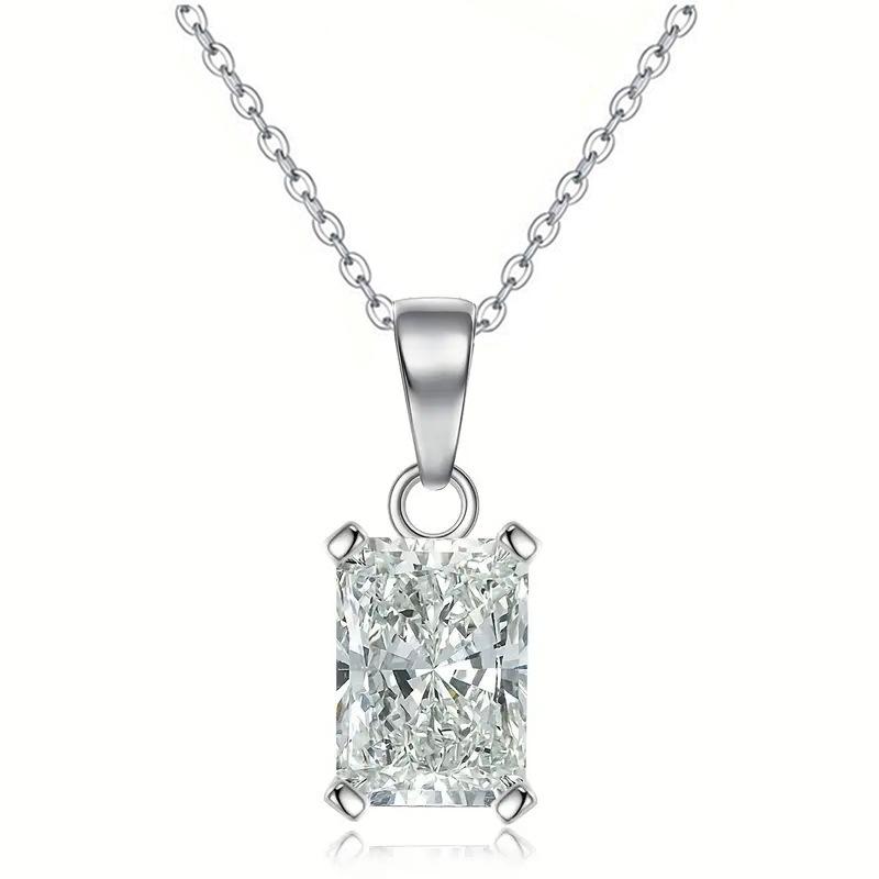 2026 Micro-set Square Diamond Necklace for Women, Creative Personalized Pendant Jewelry, Geometric Niche Design