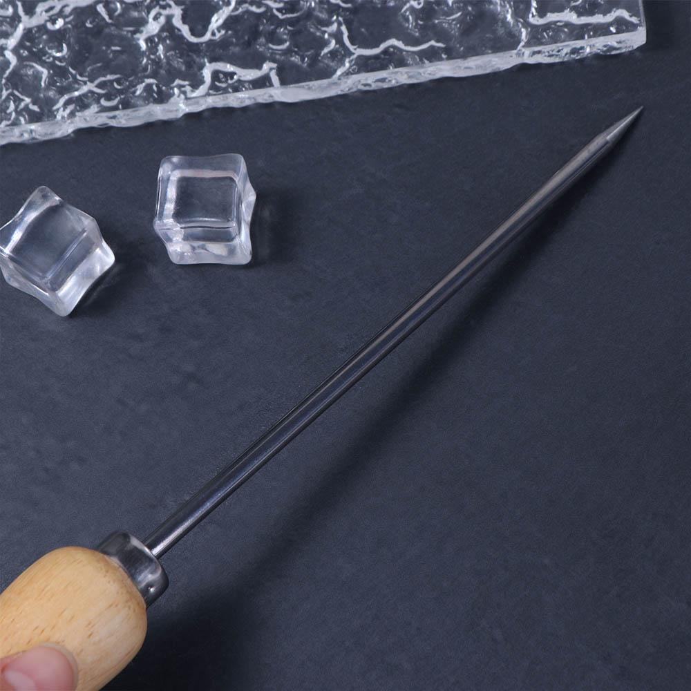 Cocktail Wooden Handle Safety Ice Crusher Stainless Steel Punch Bar Tools