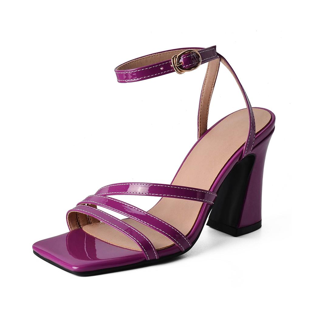 Krazing Pot Летняя обувь на очень высоком каблуке из искусственной кожи с открытым носком, современные модные женские сандалии с ремешками на щиколотке