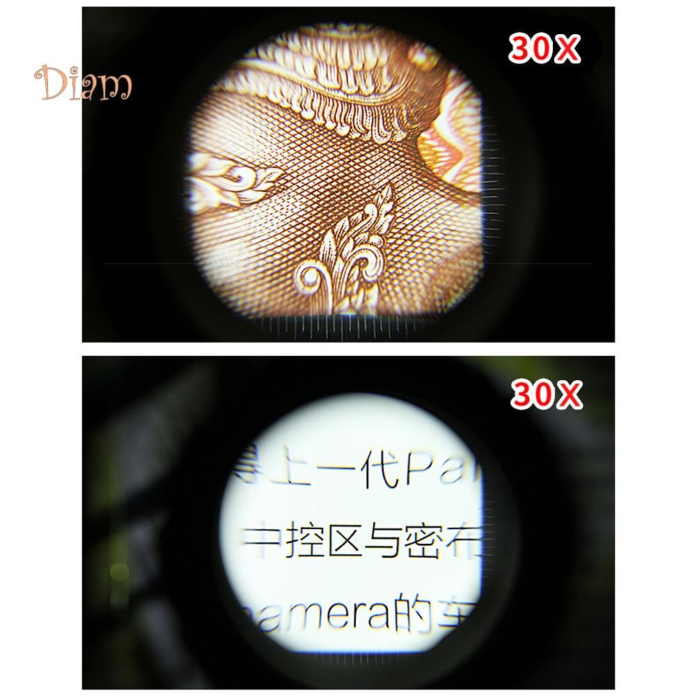 Fetong 30X Lens Cylindrical Magnifier Magnifying Glass Jewelry Loupe with LED Light