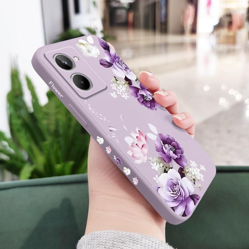 Красивый чехол для телефона с пионами для OPPO Realme 11 10 9 9i 8 8i 7 Pro Plus C35 C21Y C25Y C25 4G 5G Жидкий силиконовый чехол