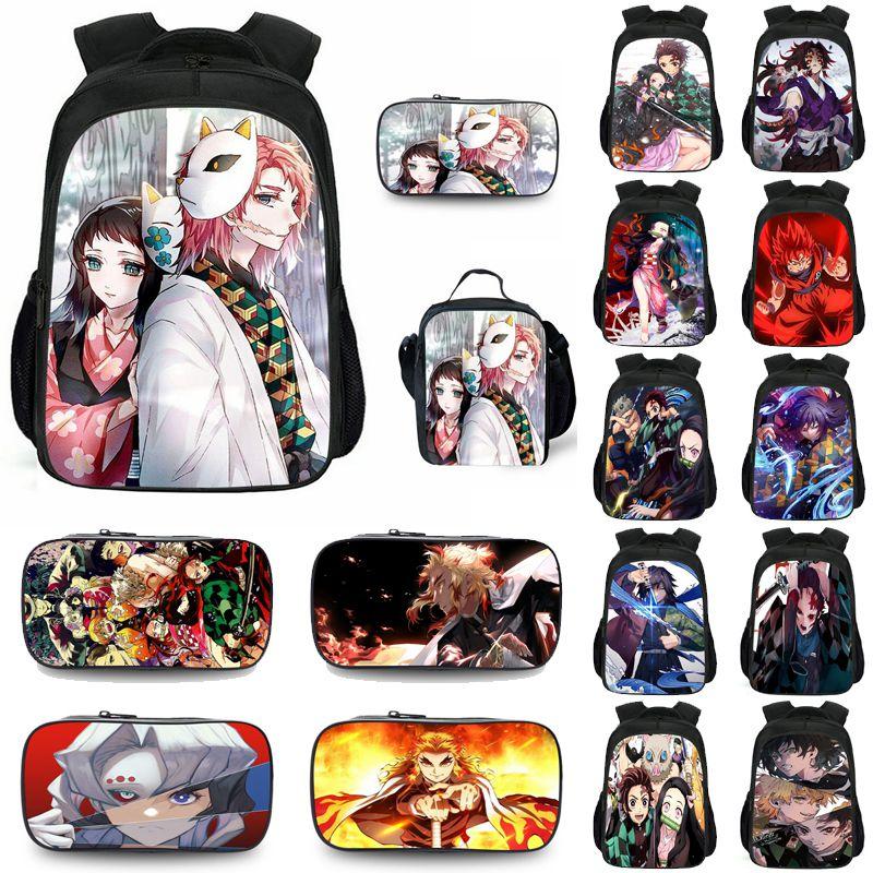 Модный школьный рюкзак с принтом Demon Slayer Kimetsu No Yaiba, идеально подходящий для студентов и фанатов
