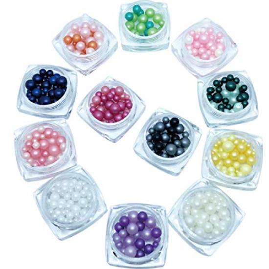 Dekorun Kobo Pearl Stone Pastel Color Holeless Sphere Pearl Nail Parts Metal Parts Nail Supplies