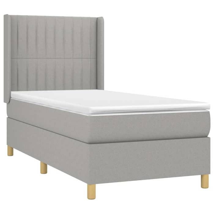 Maison Exclusive - Sommier à lattes de lit avec matelas Gris clair 80x200 cm Tissu