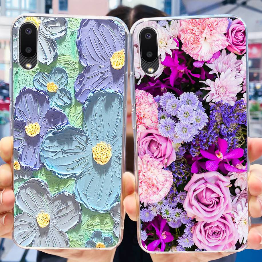 Чехол для Samsung Galaxy A02 A02S Модный Цветочный Силиконовый Мягкий Чехол Funda для Samsung A02s A02 M02 A 02S M 02S A022F Чехлы для Телефона