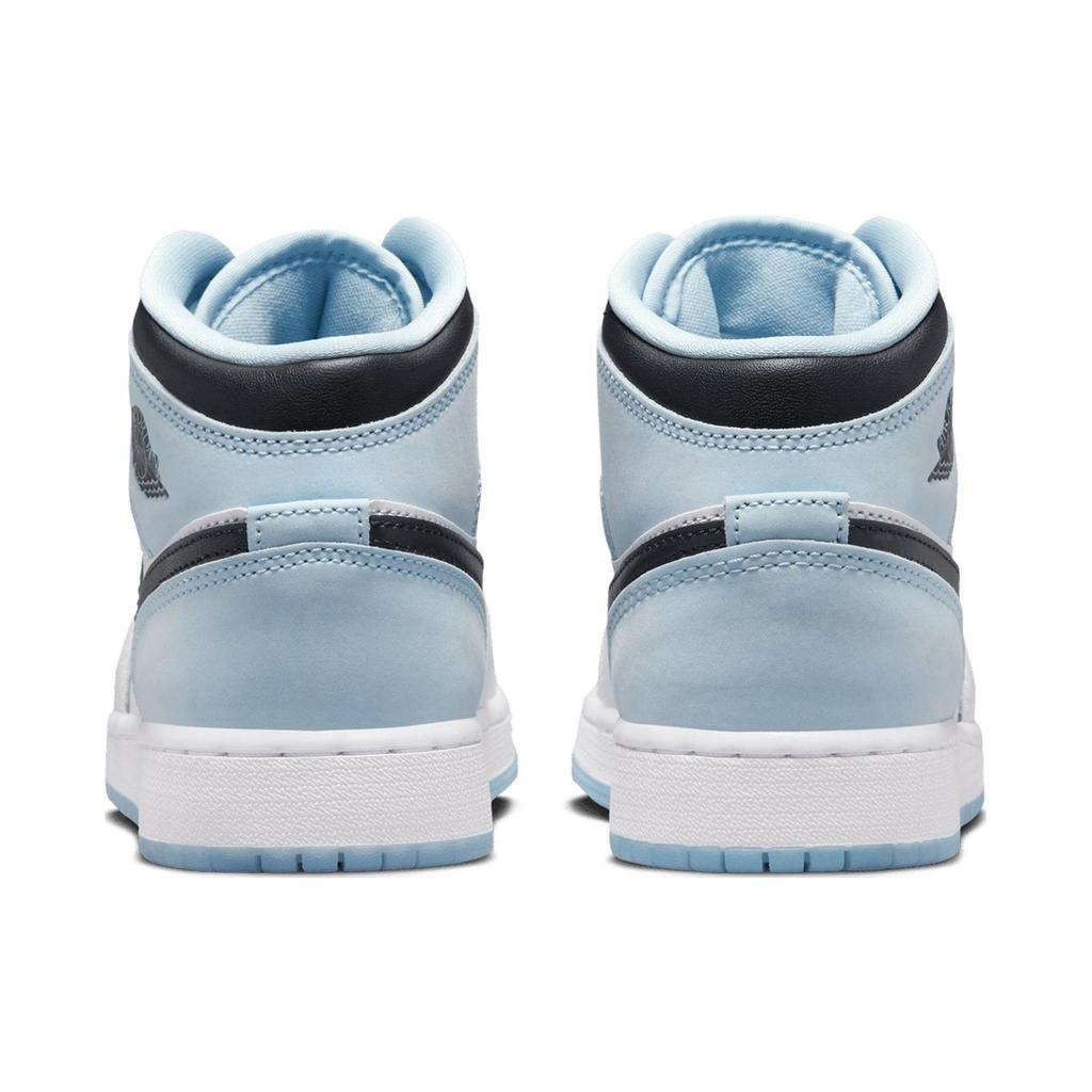 Детские кроссовки Air Jordan 1 Mid SE GS White Ice Blue черные DV1337-104