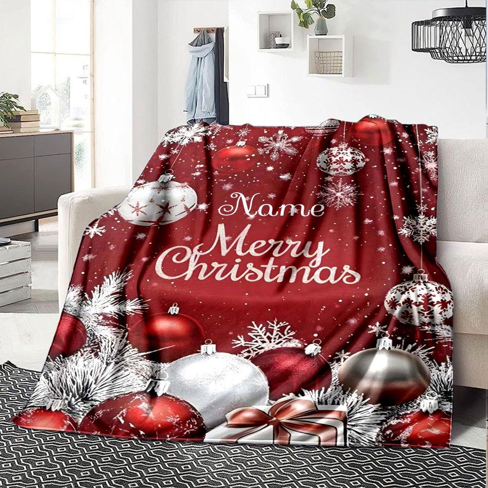 Merry Christmas Home Customize Your Name Blankets Soft And Cozy For All Seasons Perfect For Picnics Sofa Office Bed Living Room Ideal Gift For Friends