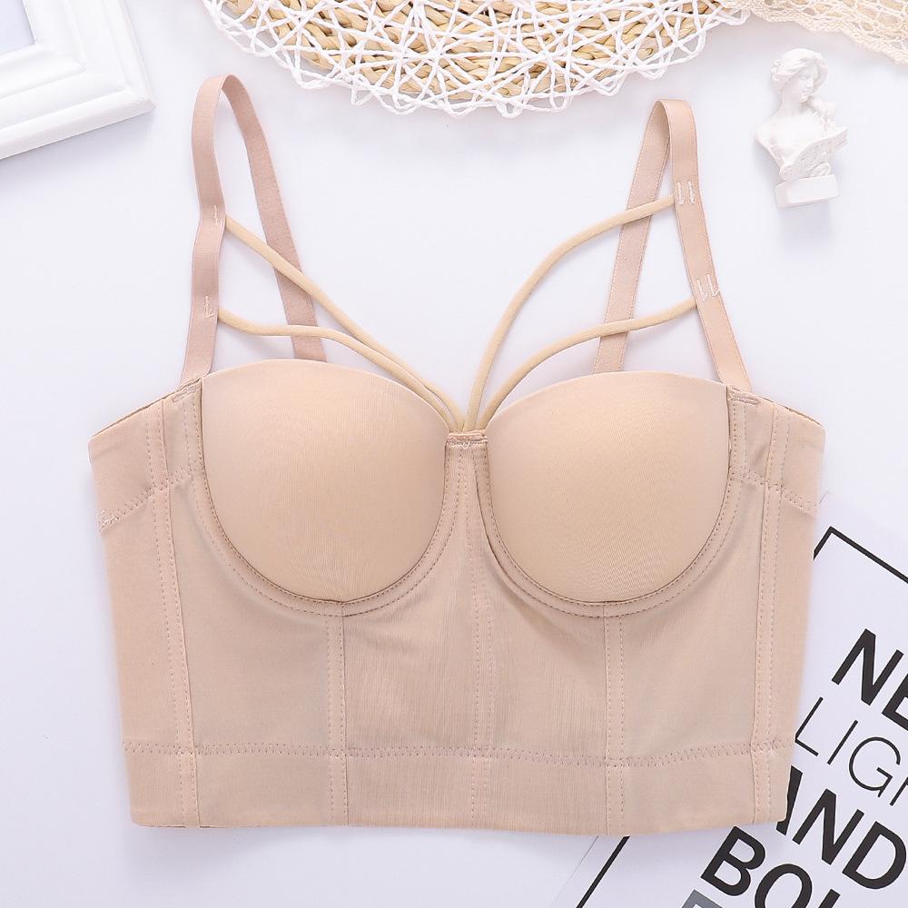 Женский корректирующий бюстгальтер, треугольный жилет на подтяжках Европы и Америки, хлопковое нижнее белье со стальным кольцом, открытая спина, повседневный пуш-ап