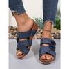 Spring and summer new slope heel open toe outer wear slippers women's sandals large size women's shoes