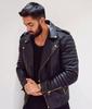 Genuine Lambskin Leather Black Men's Jacket Handmade Stylish Biker Motorcycle Handmade