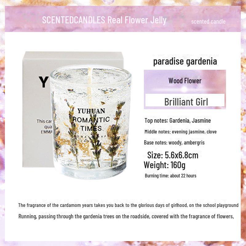 Jelly Candle, Gold Foil, Smokeless, Long-lasting Fragrance