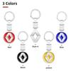 2026 Hot For Renault Interior Stickers 1pcs Metal Car Styling Steel Keychain Key Ring Auto Accessories For Renault RS Koleos Cap