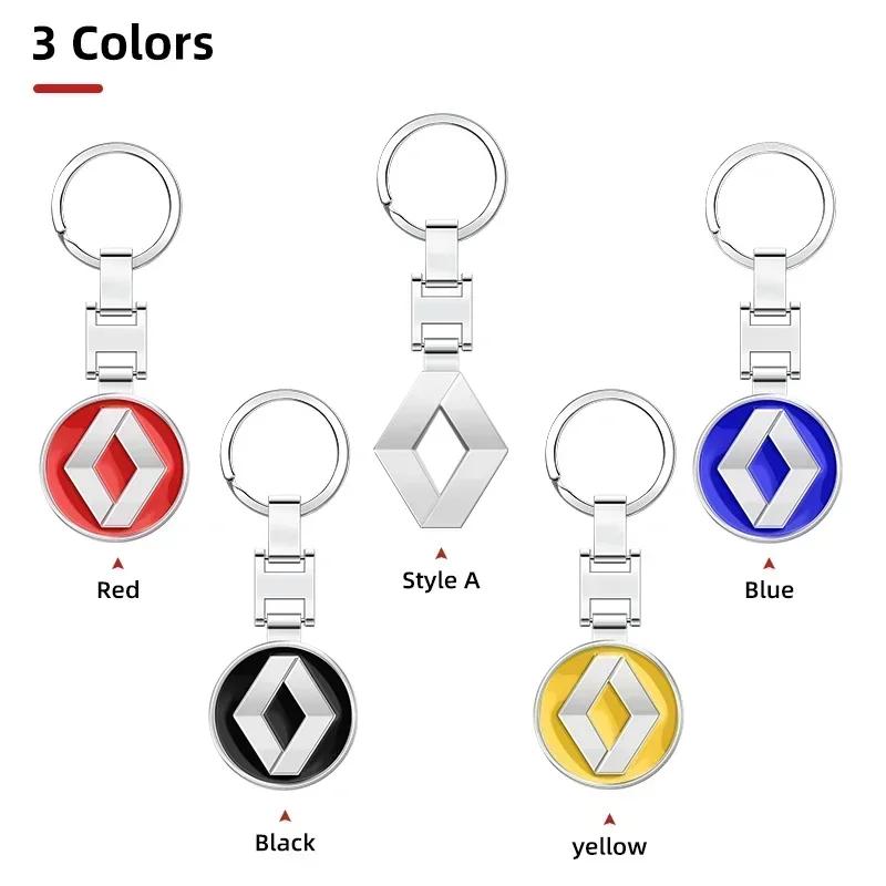 2026 Hot For Renault Interior Stickers 1pcs Metal Car Styling Steel Keychain Key Ring Auto Accessories For Renault RS Koleos Cap