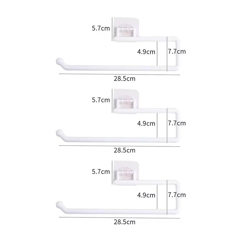 1/2/3/4pcs Hang Paper Towels: Punch Free Kitchen Paper Roll Holder Towel Hanger Rack Bar Cabinet Rag Hanging Organizer