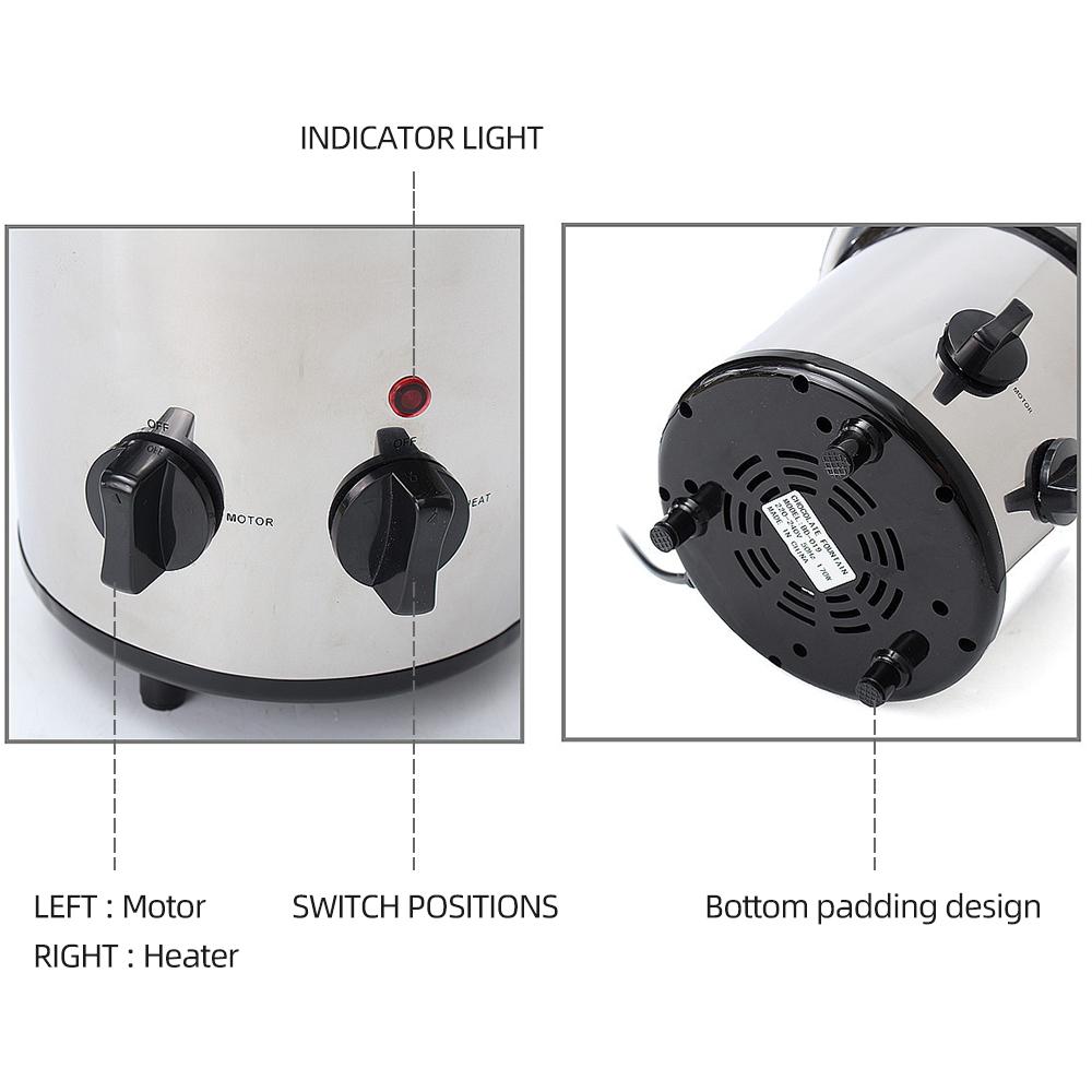 Chocolate Fountain, 4 Tiers Electric Melting Machine, Fondue Pot Set, for Chocolate Candy, Ranch,