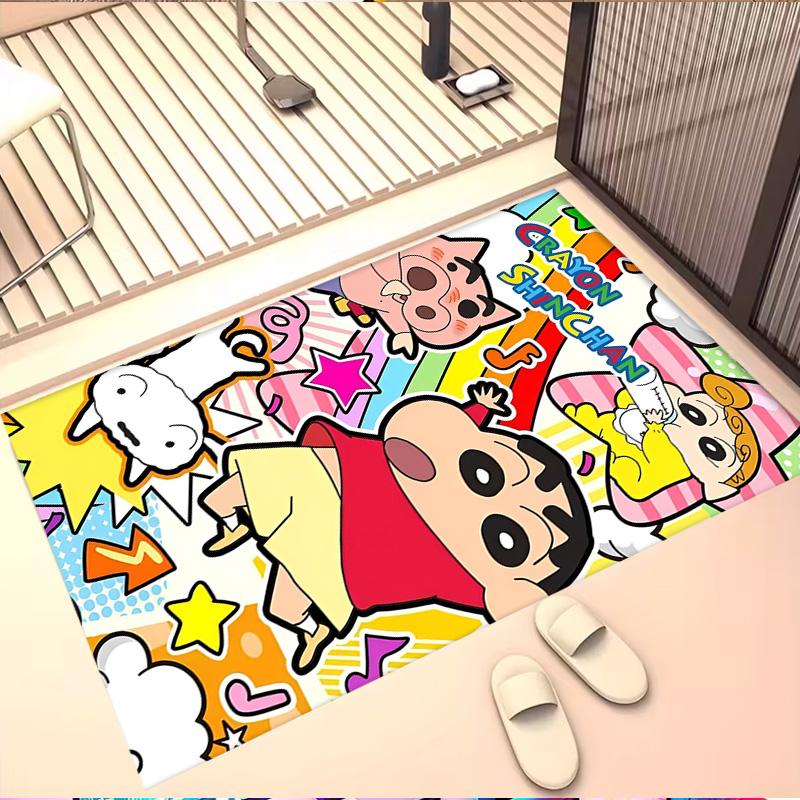 Crayon Shin Print Rug, Washable Floor Carpet, For Entryway Dorm Laundry Room Office Study, Home Decor Birthday Christmas Gift