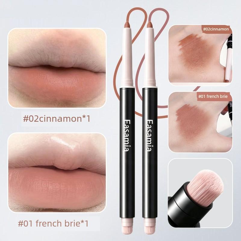 [Same Style as Zhao Lusi] French Lip Liner, Lipstick, and Lip Brush Two-In-One, Waterproof, Long-Lasting, Non-Fading, Genuine Cinnamon Color