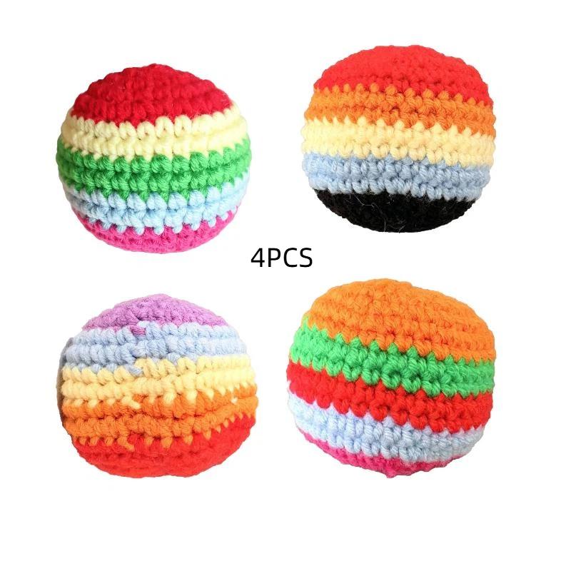 1/4Pcs Outdoor Soft Handmade Footbag Sacks Juggling Balls Durable For Kids Group Playing Activities