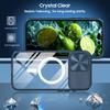 Для iPhone 16 Plus Прозрачный чехол для телефона Совместимый с MagSafe Поликарбонатная крышка со шторкой для объектива камеры