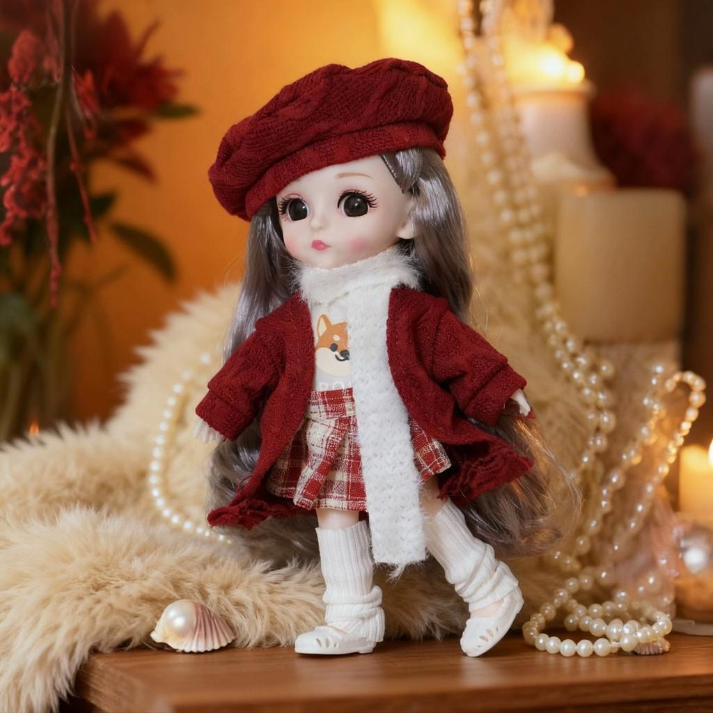 17 см Новая BJD Мини-кукла Подвижные суставы Девочка Принцесса Игрушка 3D Большие глаза Красивая DIY Игрушка Кукла с одеждой Наряд 1/12 Модная кукла