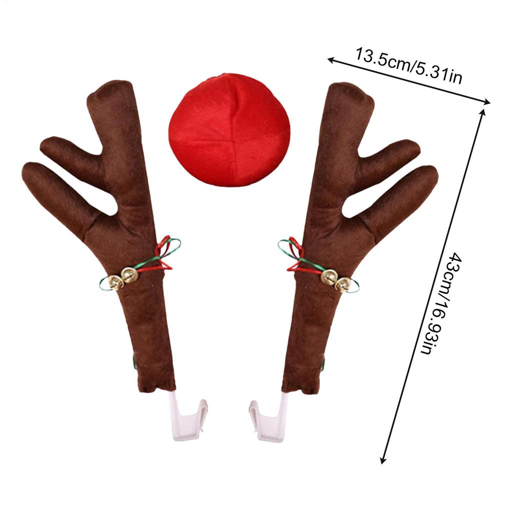 Праздничный декор на автомобиль, плюшевый набор рогов северного оленя, праздничное украшение для автомобиля, рождественский парад, охотничья вечеринка, автоаксессуары