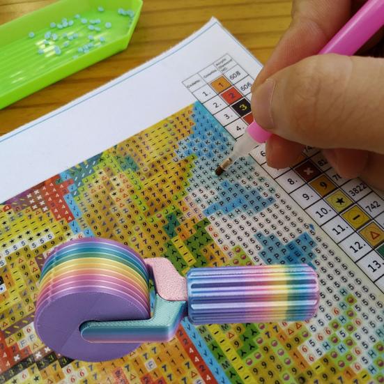 Ролик для алмазной мозаики, вышивка стразами, инструмент для рукоделия «сделай сам», съемный инструмент для алмазной мозаики с эргономичной ручкой для быстрой и надежной укладки алмазов