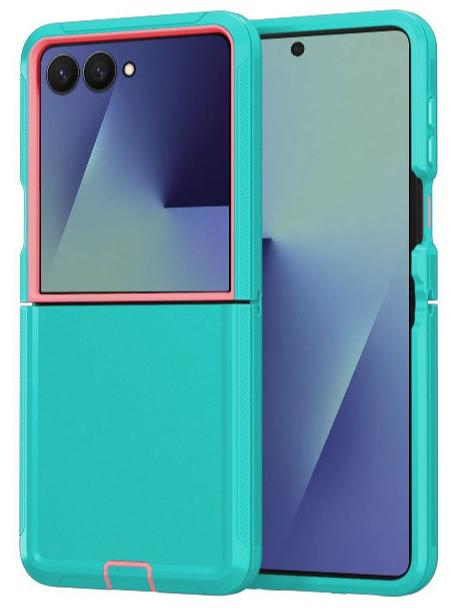 Чехол-броня Defender Series 3-в-1 с зажимом на ремень для Samsung Galaxy Z Flip 7 Ott-Box Оригинальный пылезащитный жесткий чехол военного уровня