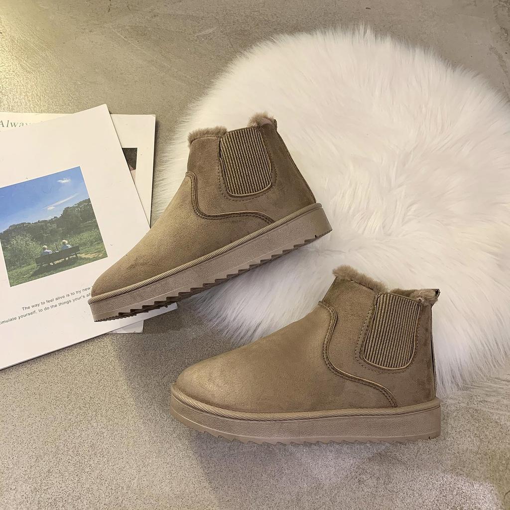 Fashion Winter Women Snow Boots Plush Warm Non Slip Waterproof Ladies Flats Sneakers Casual Slip On Female Ankle Boots Botas Mujer