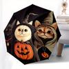 1pc Halloween Cat Trio with Witch Hats Umbrella with Plastic Handle,Suitable for All Seasons Home Travel Outdoor UmbrellaM1186