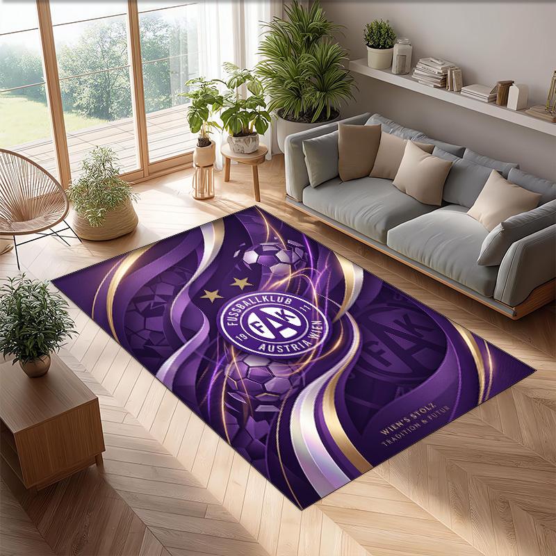 Austria Wien FC Soccer Football Pattern Soft Area Rug Non Slip Indoor Floor Carpet Sports Decor Mat for Bedroom