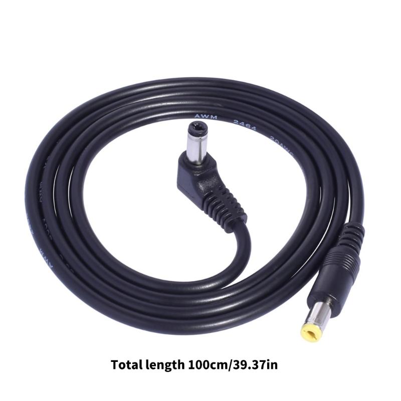 90 Degree DC5521 Male to Straight Head DC5521 Male Power Extension Cable Line for LED Light and Security Cameras 1m
