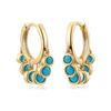 Gold Color Circle Earrings Light Luxury Blue Turquoise Dangle Earrings for Women Fashion Ear Jewelry