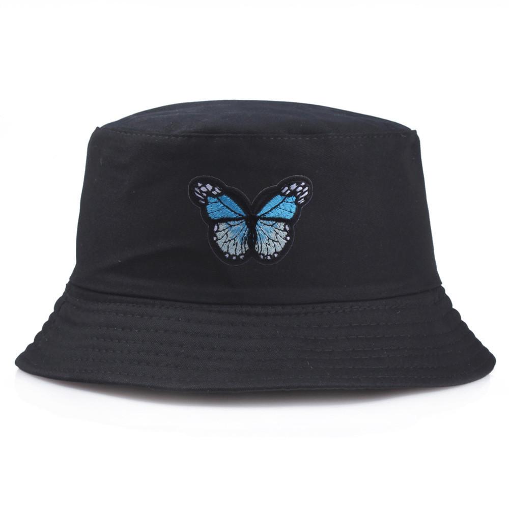 Embroidery Pattern Butterfly Bucket Hat Fisherman Hats Stylish Casual Headwear