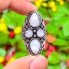 Rainbow Moonstone Gemstone Handmade 925 Sterling Silver Jewelry Ring Size 8 G2n20