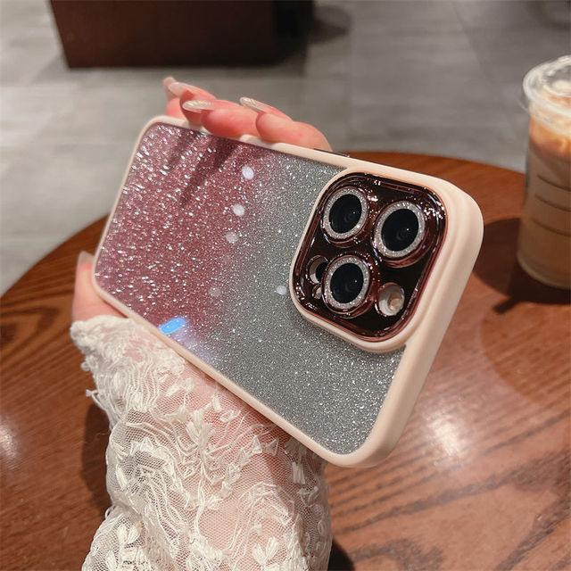 Роскошный блестящий чехол для телефона с градиентом для Iphone 14 13 12 11 Pro Max 14 Plus 14pro 11, противоударный защитный бампер, прозрачный чехол
