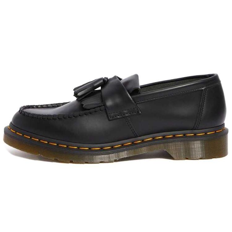 Dr. Martens Мужские лоферы Adrian с желтой строчкой и кисточками 'Black Smooth' 22209001