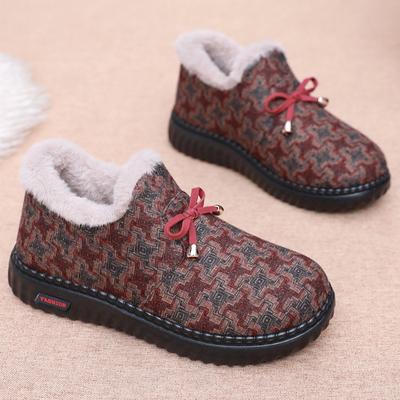 Новый стиль теплых флисовых хлопковых туфель для женщин, хлопковые туфли и противоскользящие хлопковые туфли